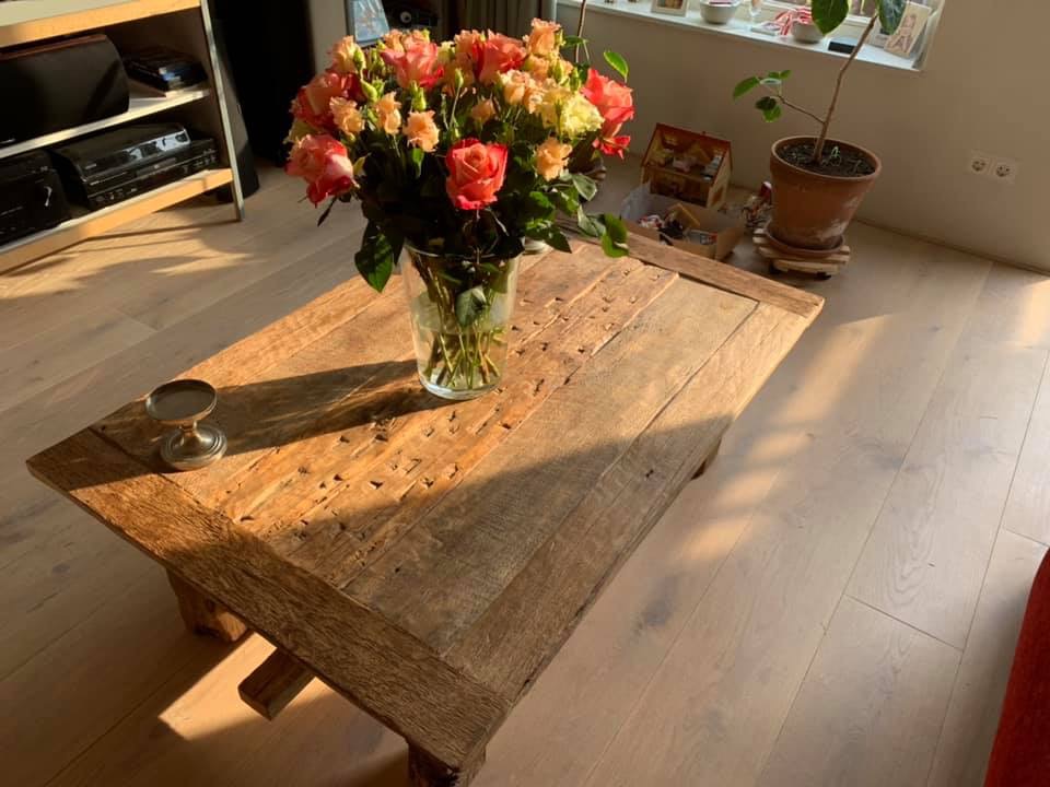 oud eiken salontafel