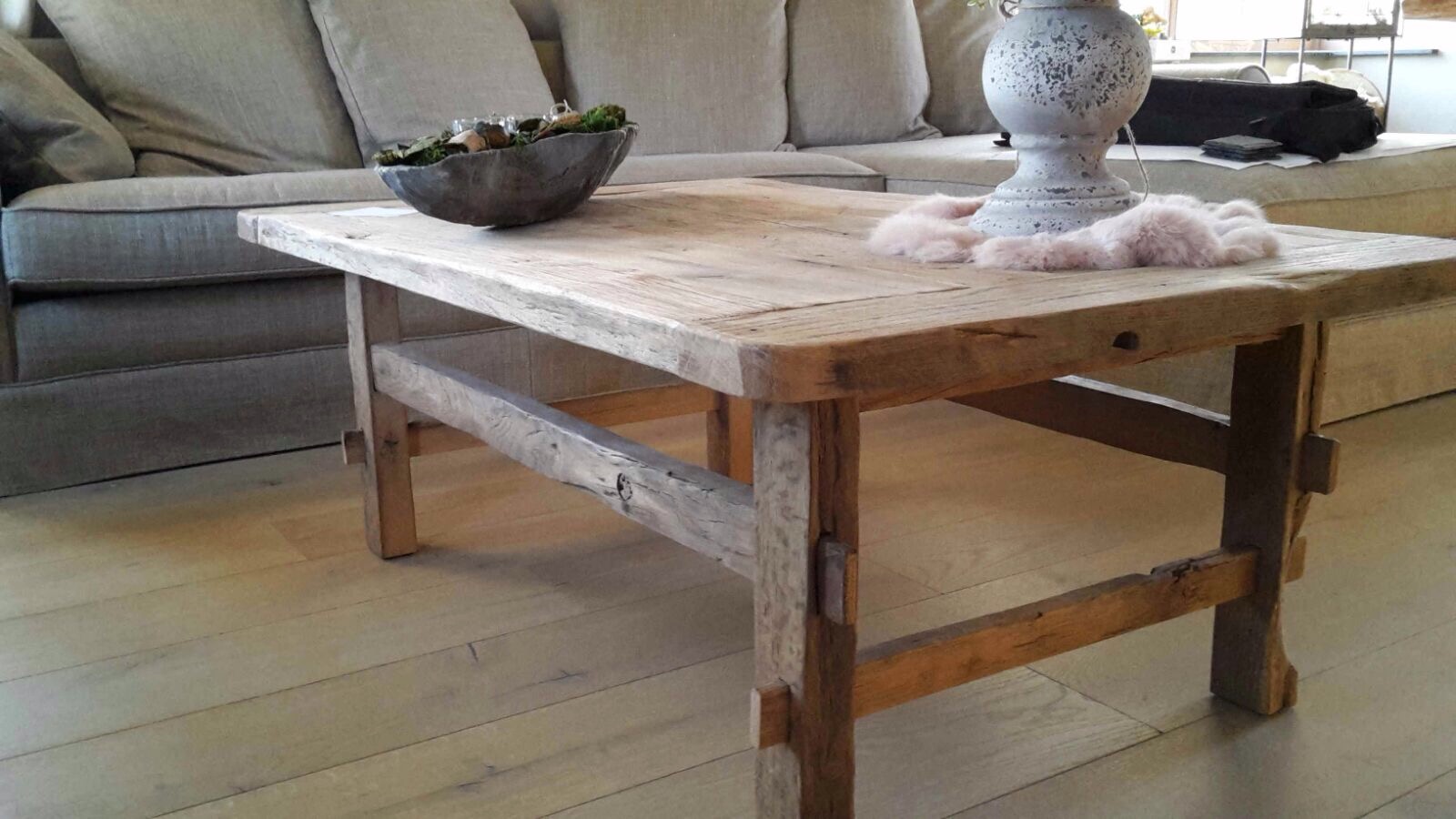 oud eiken salontafel